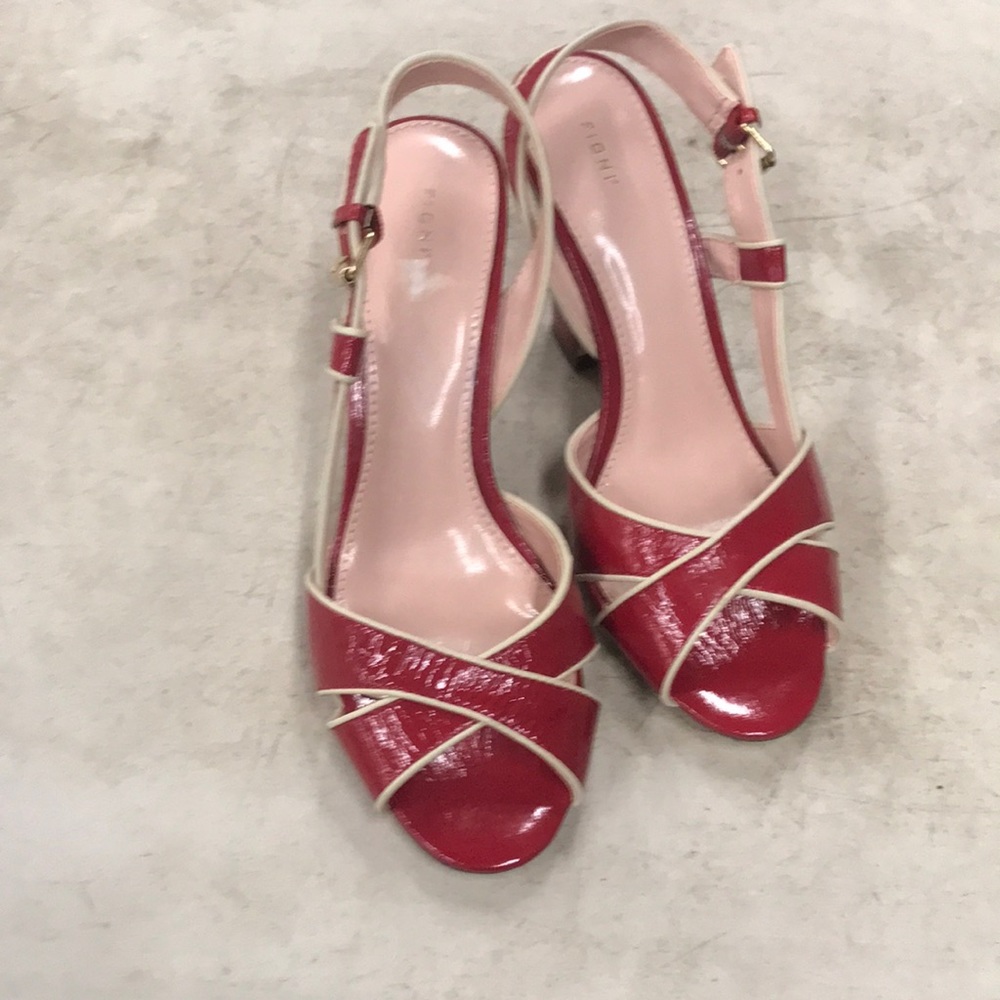 Fioni low heels red and pink